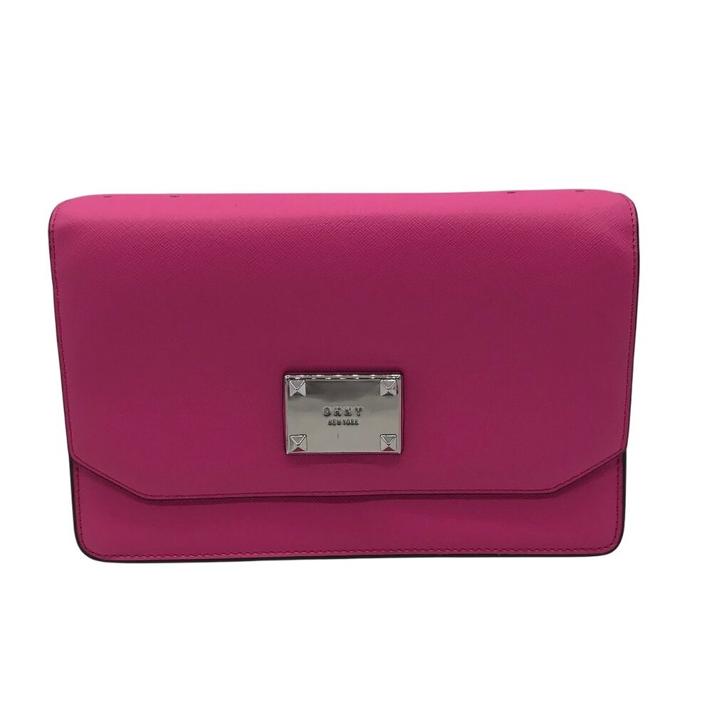 DKNY Pink Perla Large Flap Crossbody Bag